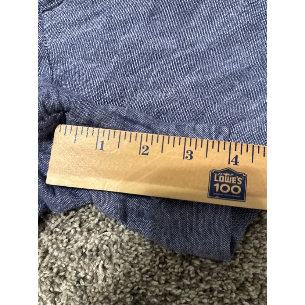 Banana Republic Womens Navy Blue Linen Blend High Rise Shorts M Elastic Back